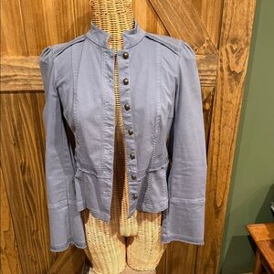 White House Black Market Steel Blue Military Blazer